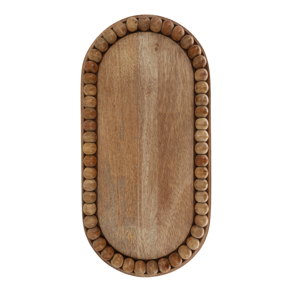 Handcrafted Mango Wood Rectangular Footed Serving Tray | Premium Solid Wood Platter with Edible Waterproof Coating | Termite-Proof Decorative Tray for Snacks & Drinks (Natural)