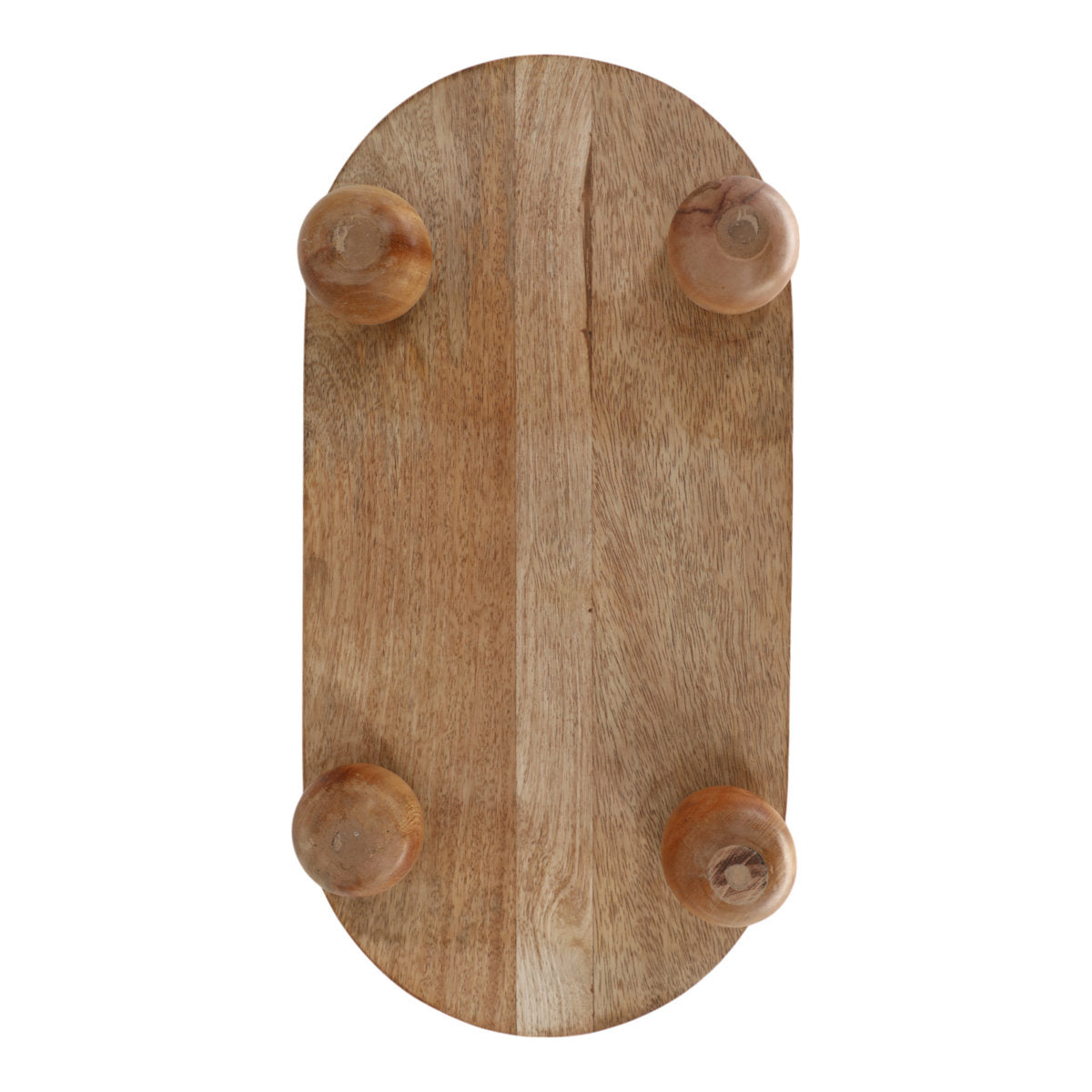 Handcrafted Mango Wood Rectangular Footed Serving Tray | Premium Solid Wood Platter with Edible Waterproof Coating | Termite-Proof Decorative Tray for Snacks & Drinks (Natural)