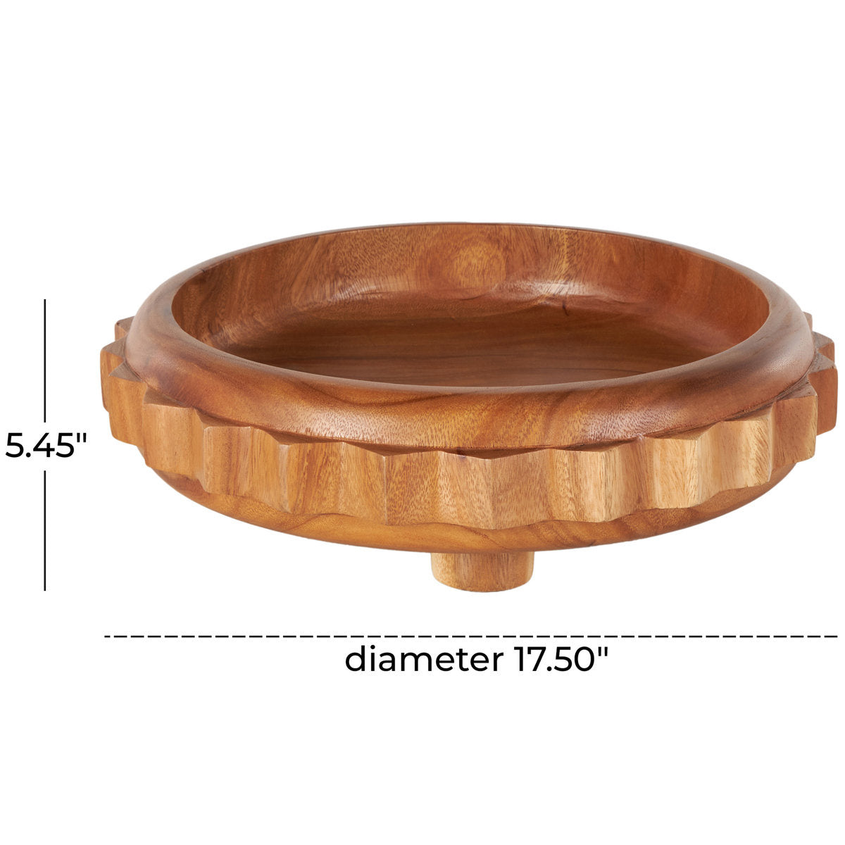 Premium Mango Wood Handcrafted Gear Design Decorative Bowl with Peg Legs