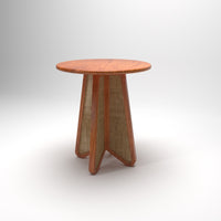 Irine Rattan Side Table in Solid Wood