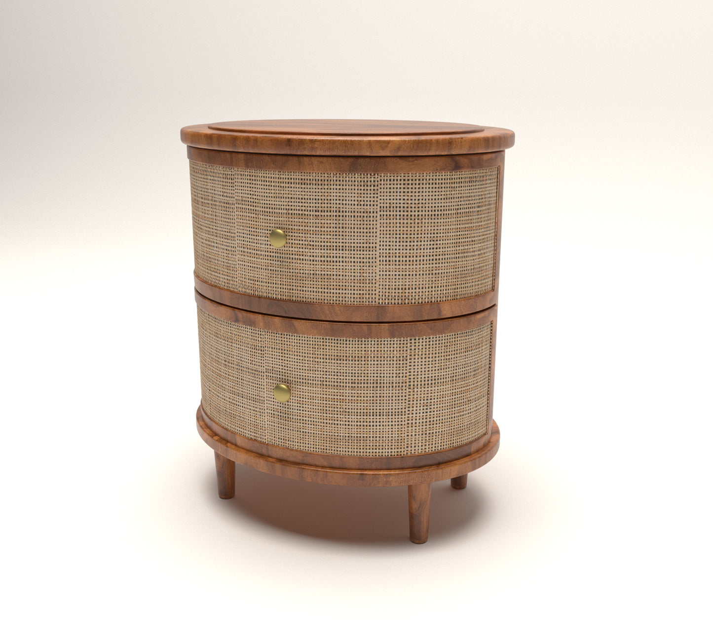 Curve Rattan Bedside Table