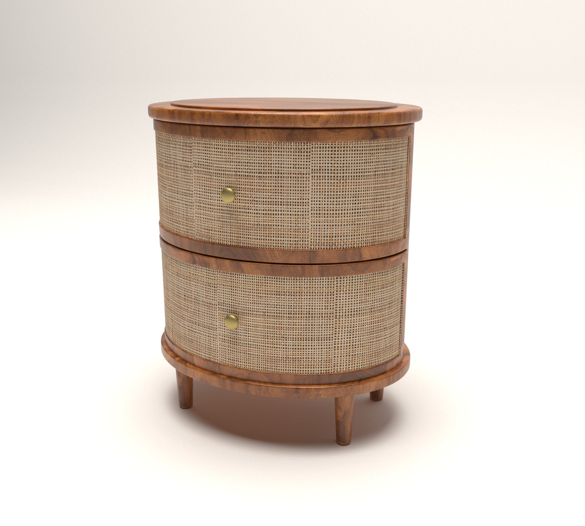 Curve Rattan Bedside Table