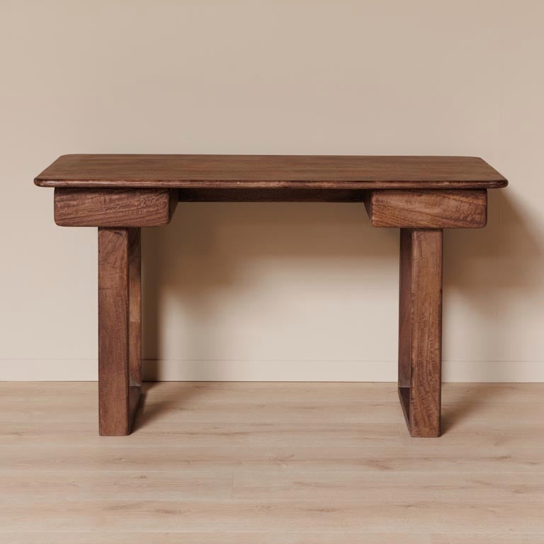 Sihora Study Desk in Mango Wood | Solid Wood | Walnut Finish | Drawer Storage | Rectangular Shape| Home & Office Use