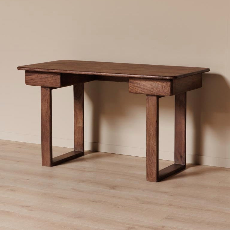 Sihora Study Desk in Mango Wood | Solid Wood | Walnut Finish | Drawer Storage | Rectangular Shape| Home & Office Use