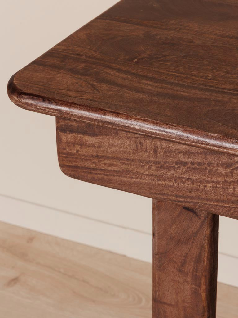 Sihora Study Desk in Mango Wood | Solid Wood | Walnut Finish | Drawer Storage | Rectangular Shape| Home & Office Use
