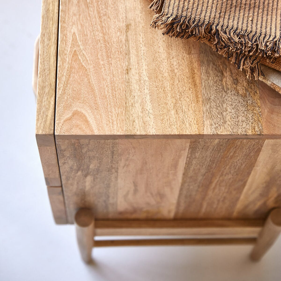 Sina Bedside Table in Solid Mango Wood