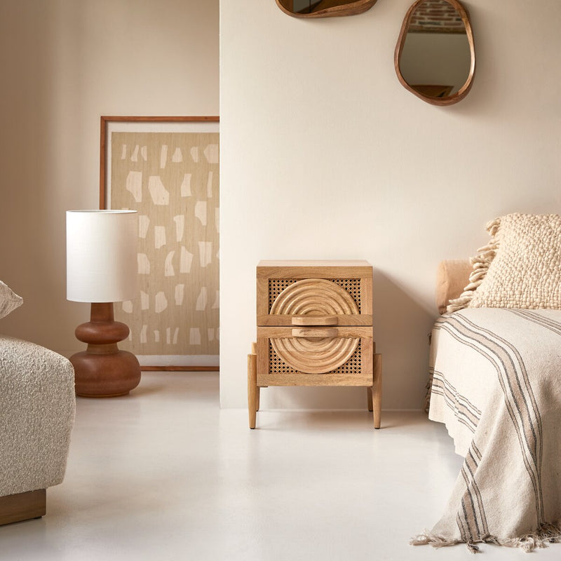Sina Bedside Table in Solid Mango Wood