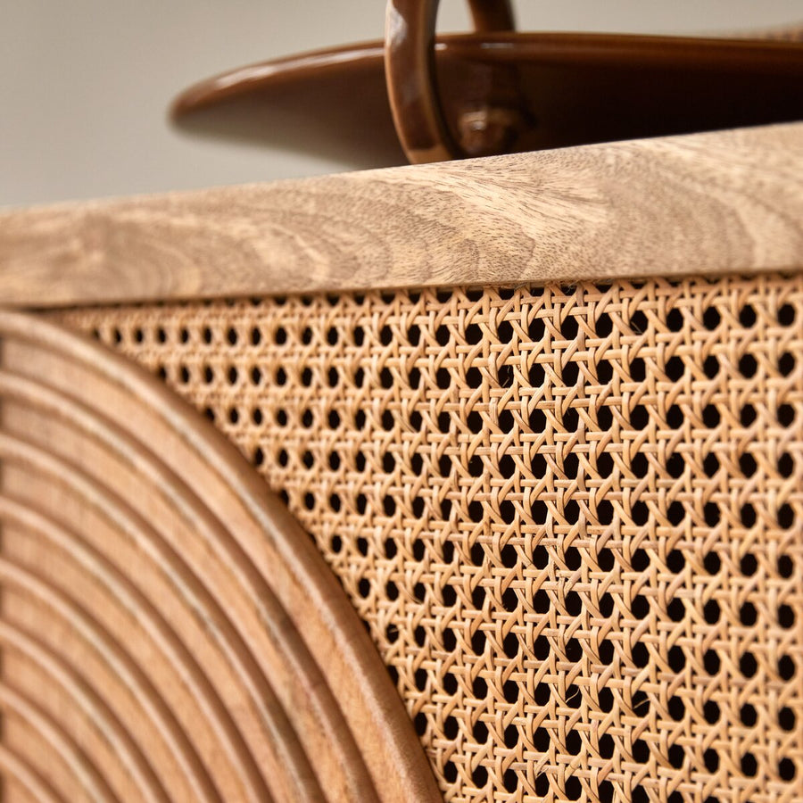 Sina Solid Wood and Rattan Sideboard