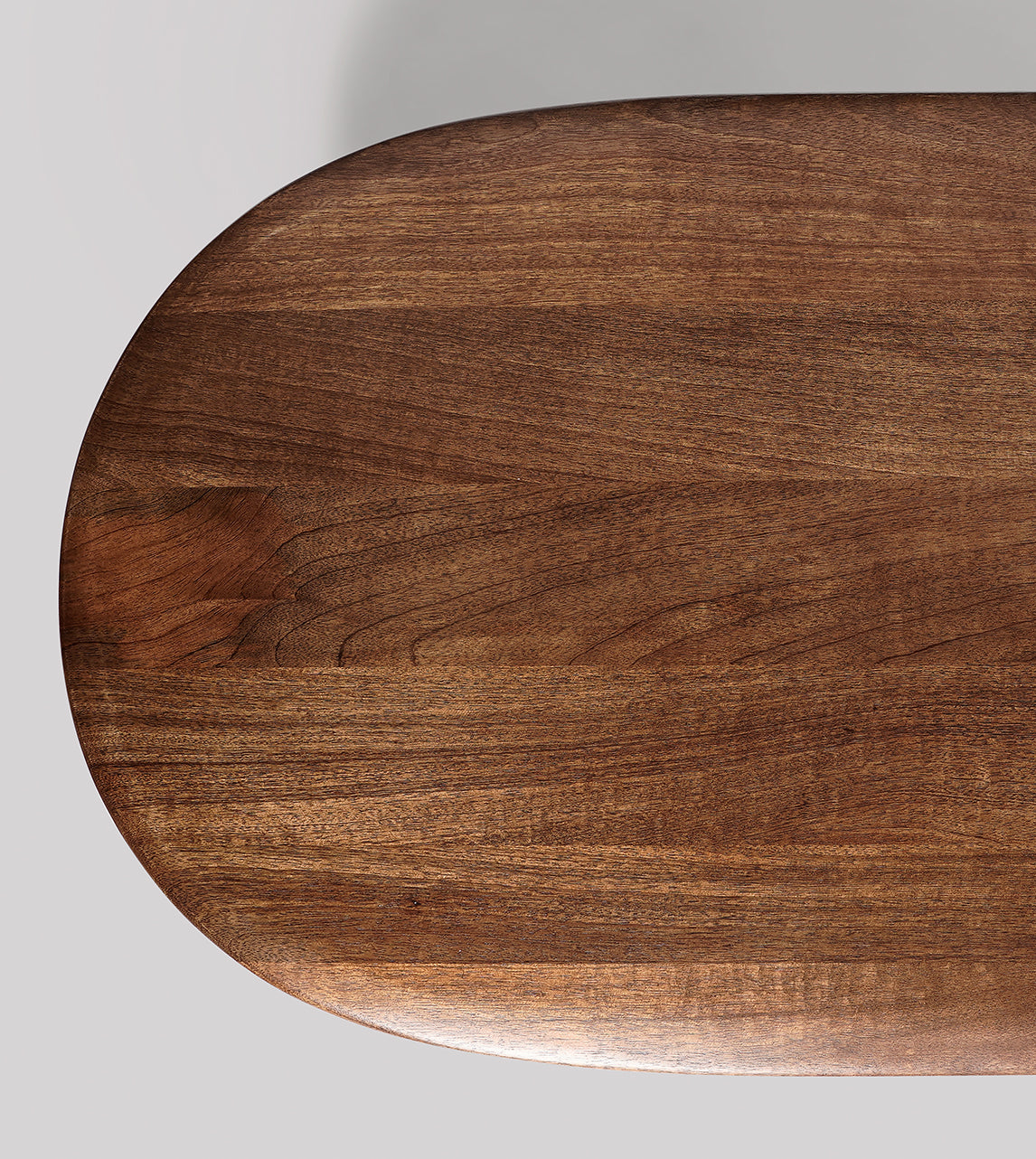 Stratton Mango Wood Coffee Table | Solid Wood |Curved Edge | Oval Design | Living Room Table