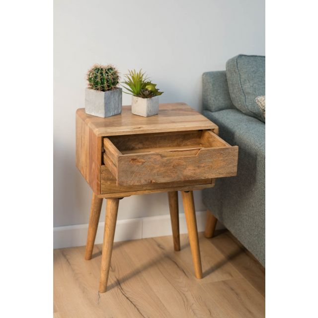 Sturdy Solid Wood Bedside Table