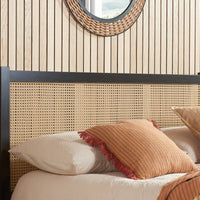 Wicker Solid Wood Bed