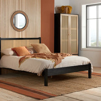 Wicker Solid Wood Bed