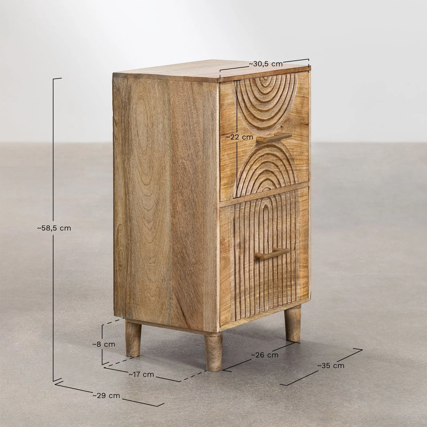 Artisanal Solid Wood Bedside Table