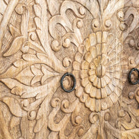 Hand Carved Artisanal Wood Cabinet