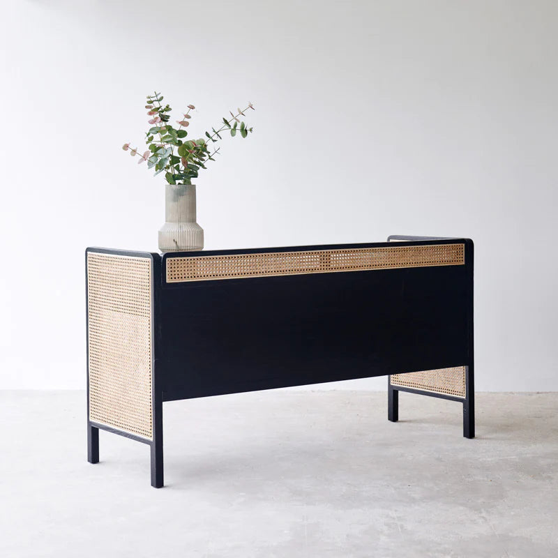 Cayla Study Table | Solid Wood | Rattan Design