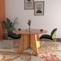 Irine Rattan Dining Table in Solid Wood