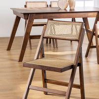 Acacia Wood Rattan Dining Chair