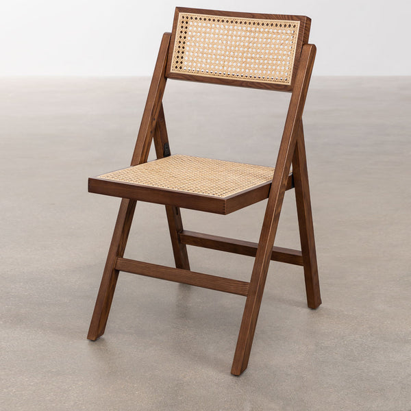 Acacia Wood Rattan Dining Chair