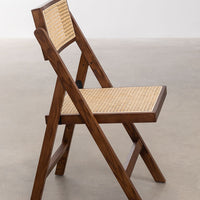 Acacia Wood Rattan Dining Chair