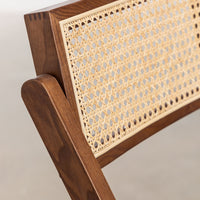 Acacia Wood Rattan Dining Chair