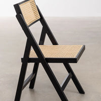 Acacia Wood Rattan Dining Chair