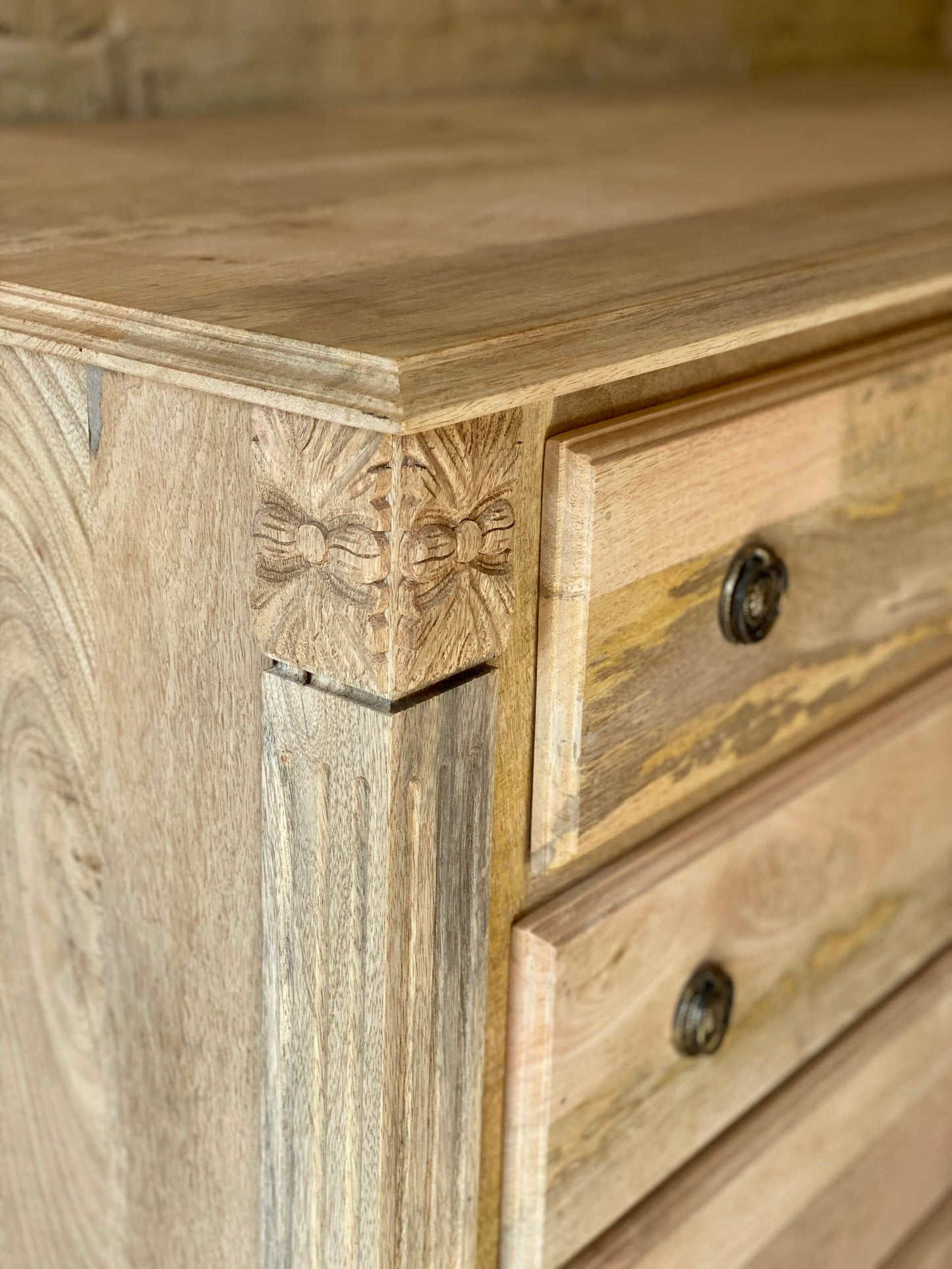 Natural Solid Wood Chest of Drawers