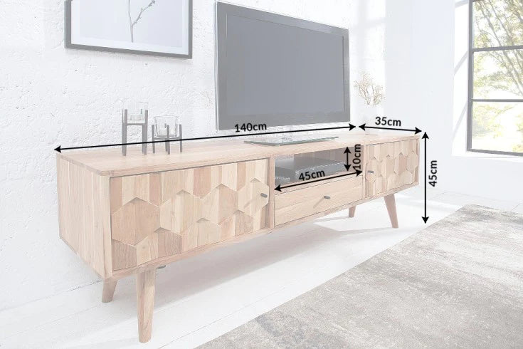 Octagon Solid Wood TV Stand