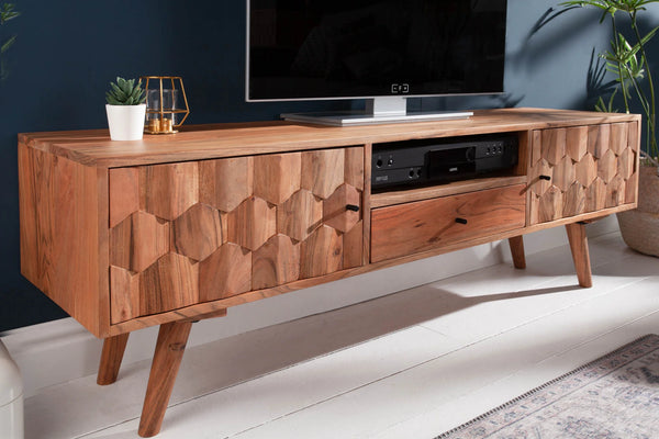 Octagon Solid Wood TV Stand