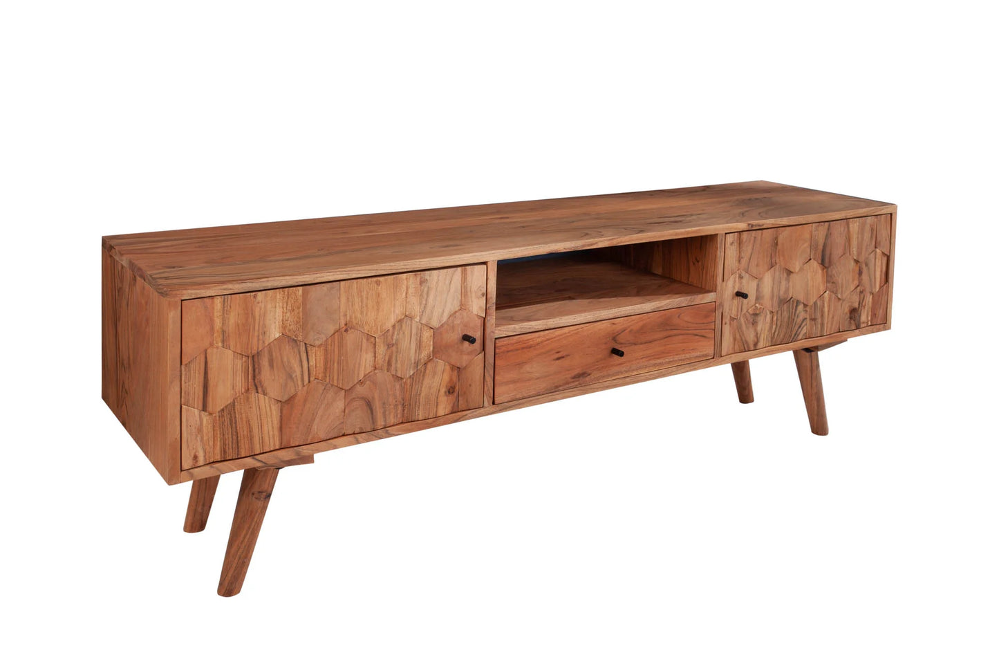 Octagon Solid Wood TV Stand