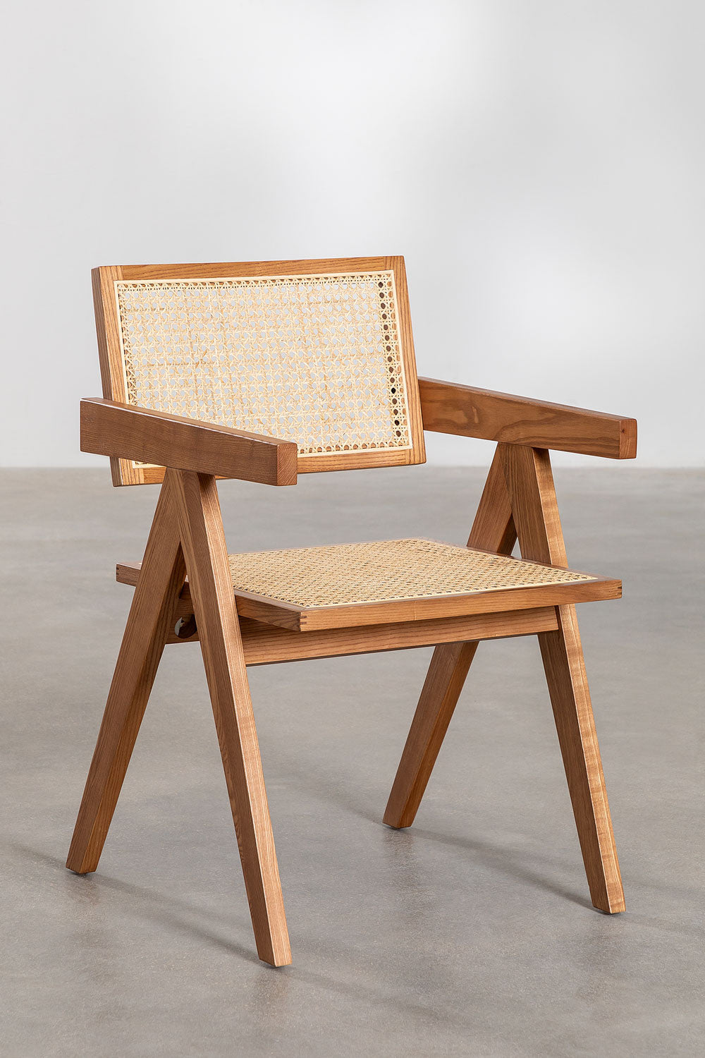 Rattan Dining Chair With Armrest
