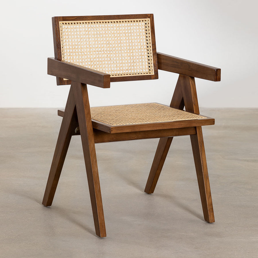 Rattan Dining Chair With Armrest