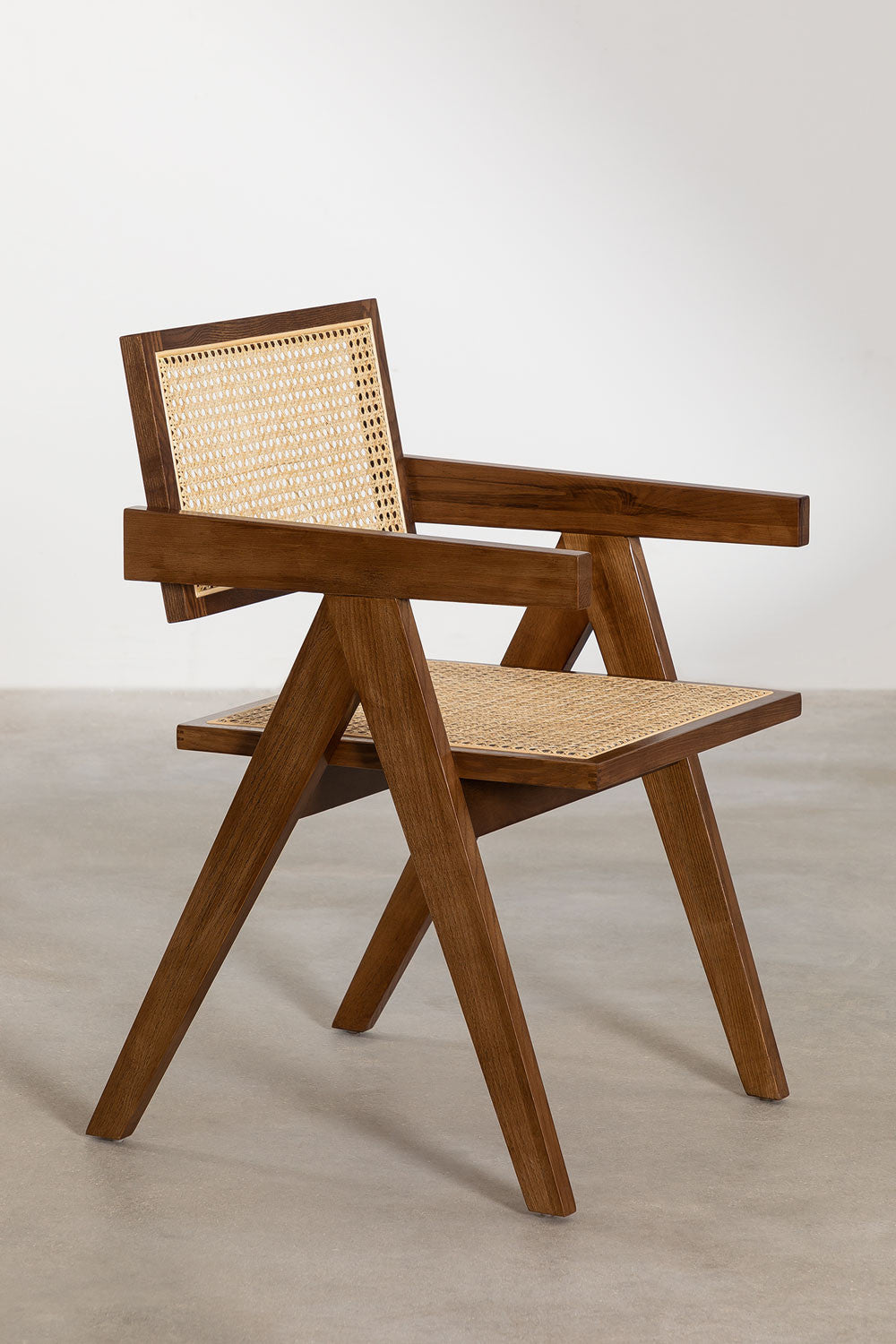 Rattan Dining Chair With Armrest
