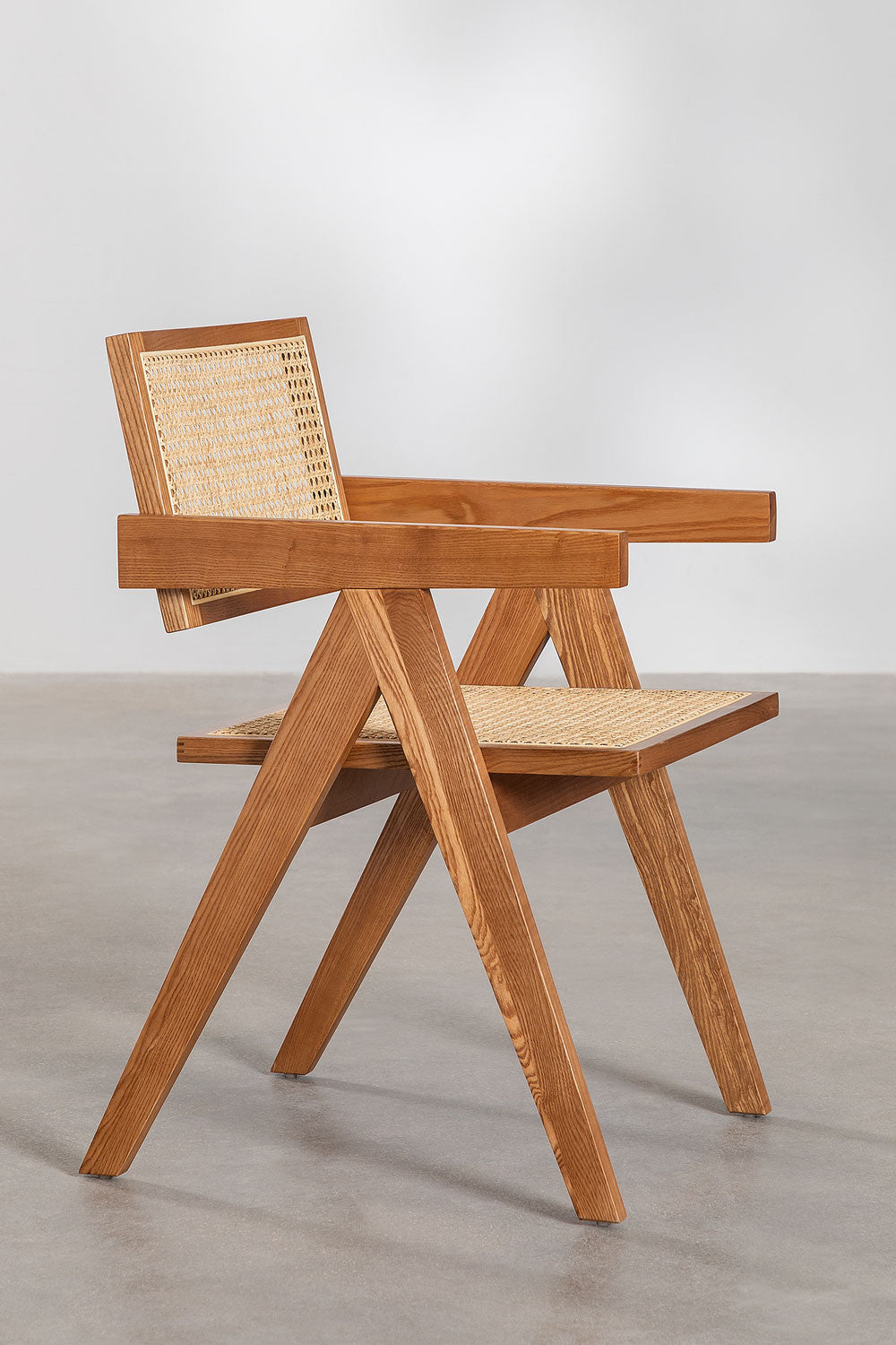 Rattan Dining Chair With Armrest