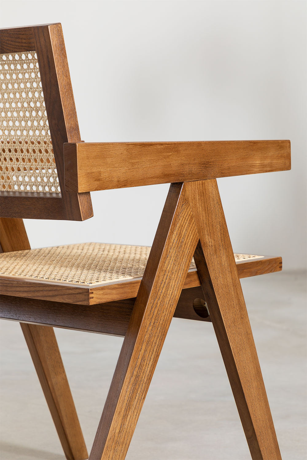 Rattan Dining Chair With Armrest