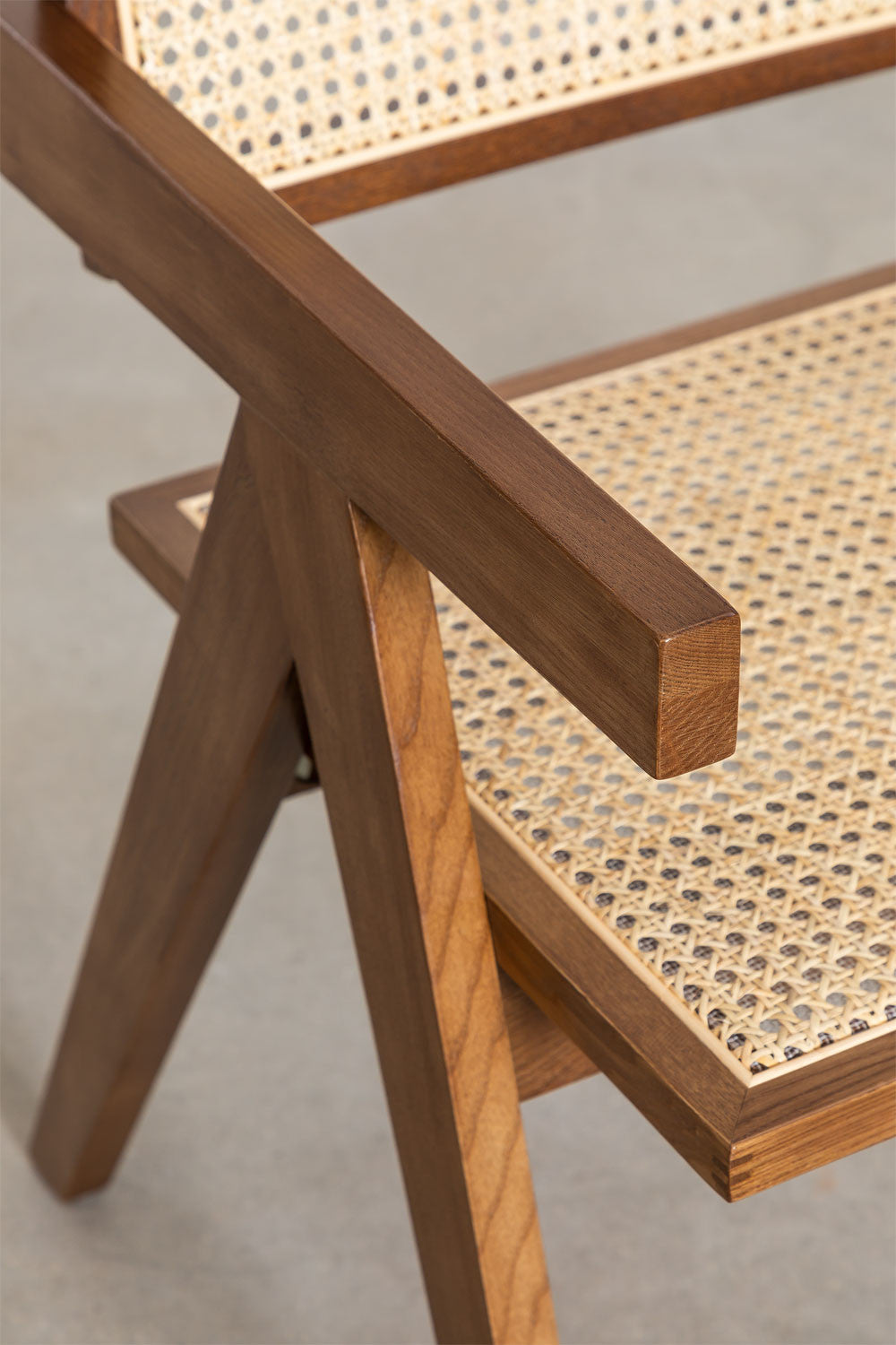 Rattan Dining Chair With Armrest