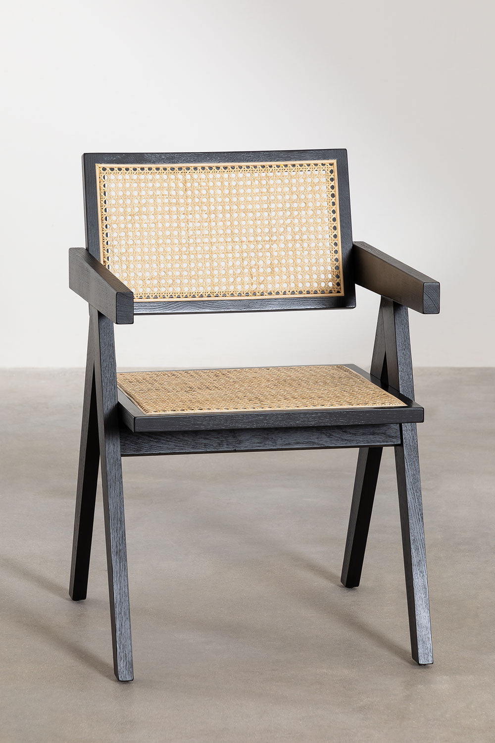 Rattan Dining Chair With Armrest