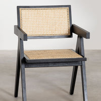 Rattan Dining Chair With Armrest