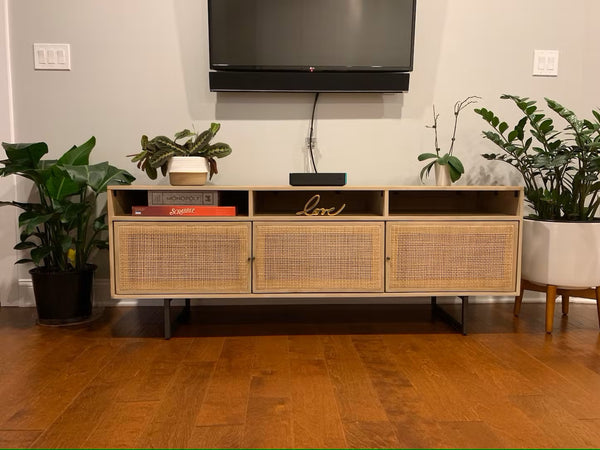 Rattan Solid Wood TV Stand