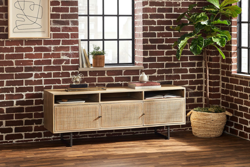 Rattan Solid Wood TV Stand