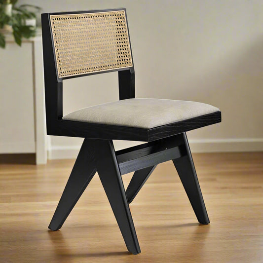 Solid Wood Rattan Dining Chair