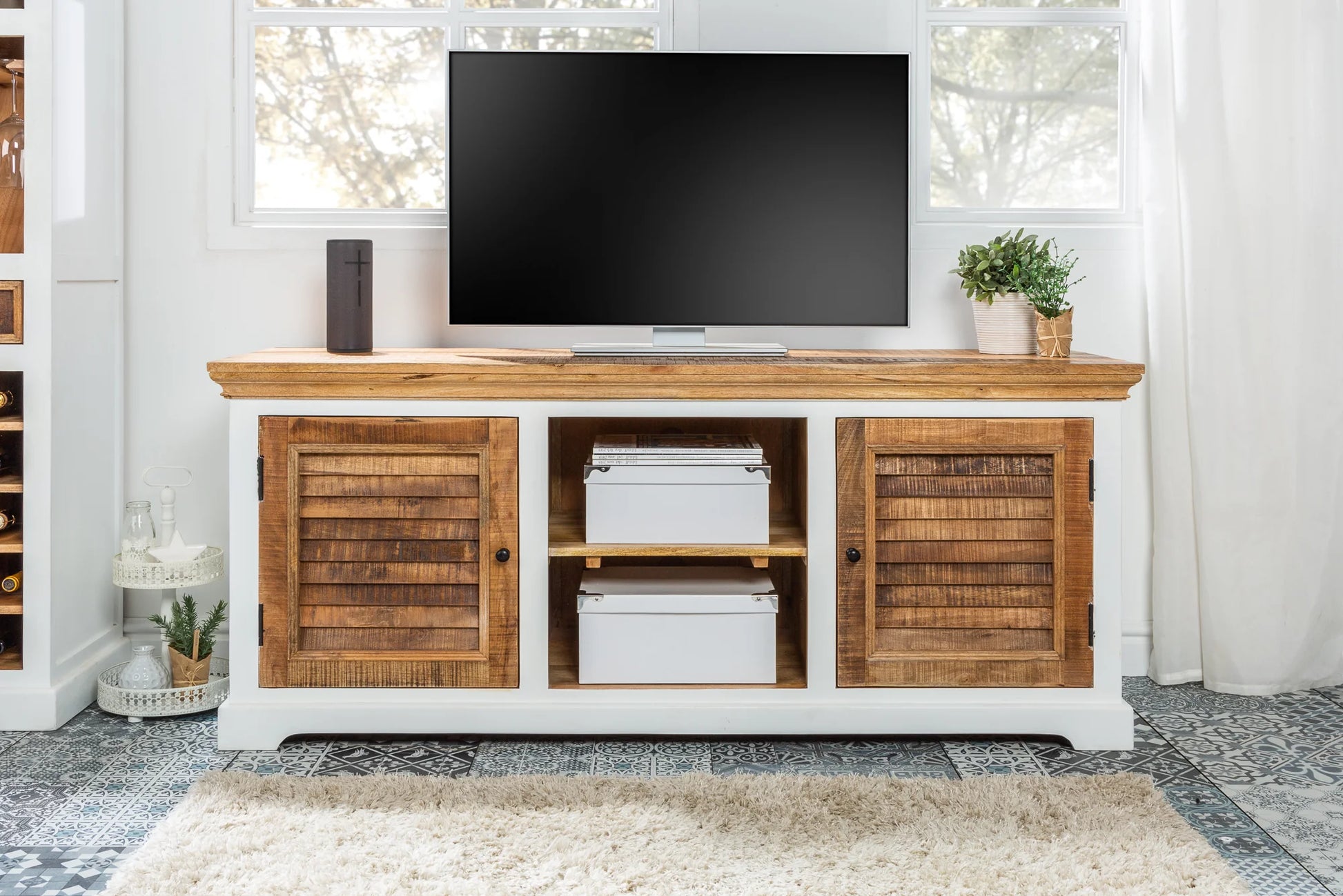 solid wood tv stand