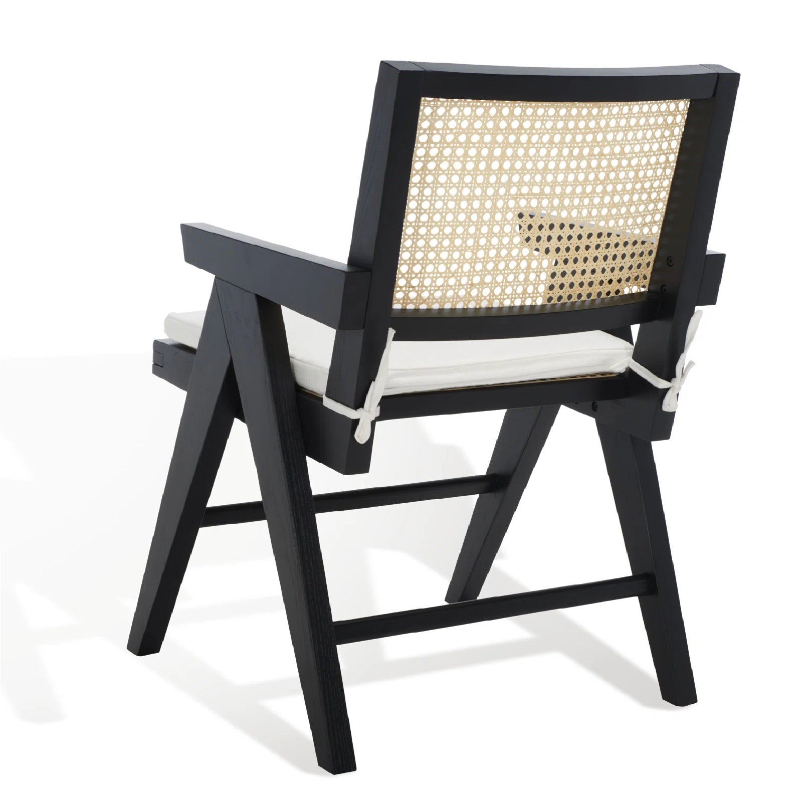 wide solid wood cane chair