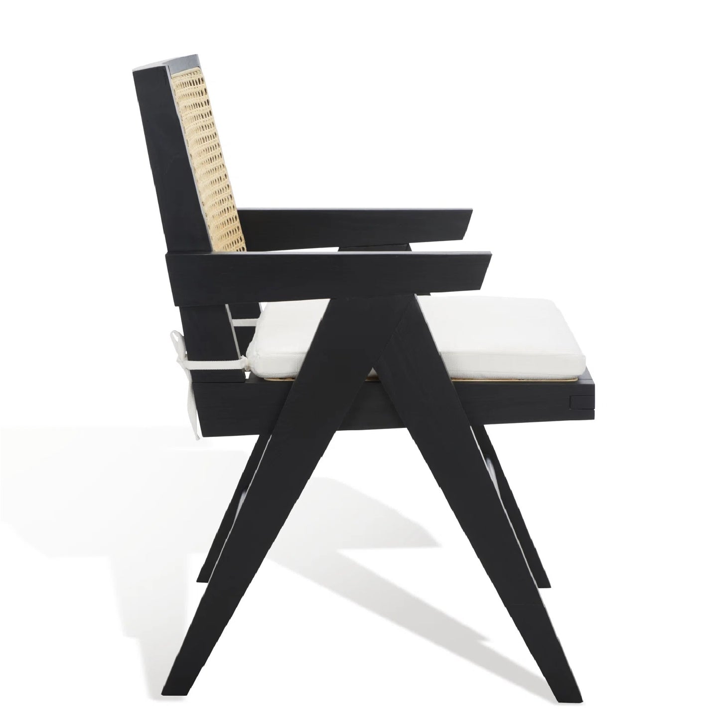 wide solid wood cane chair