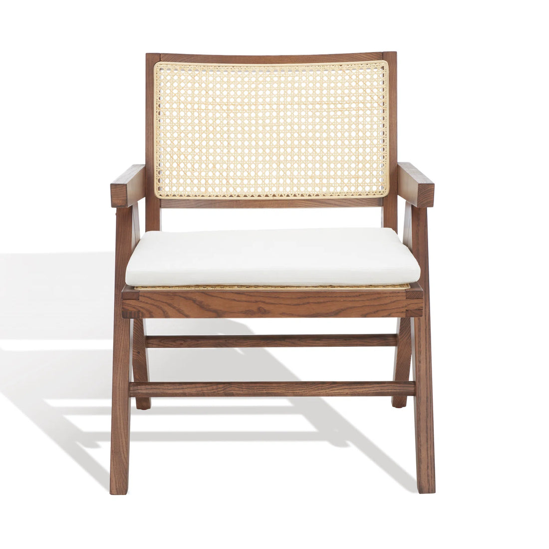 wide solid wood cane chair