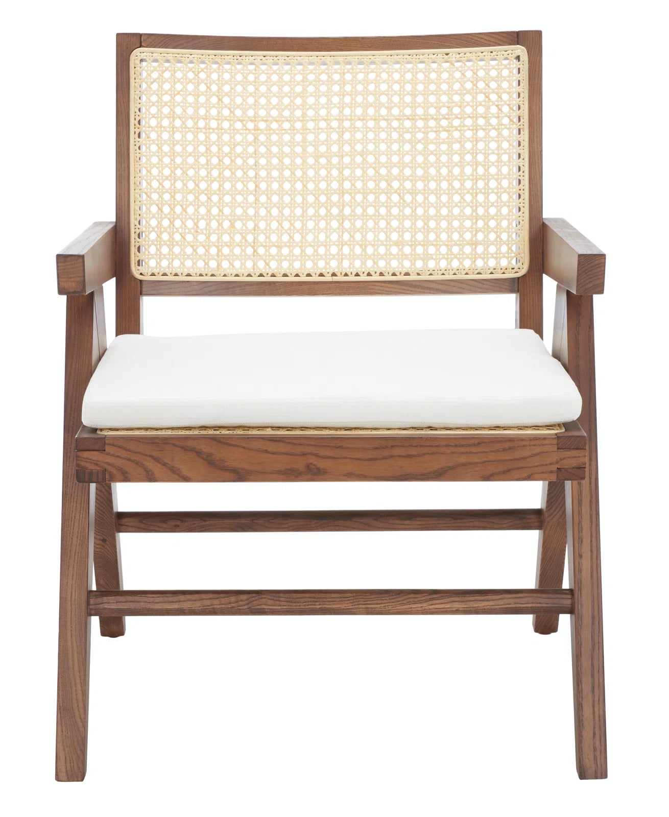 wide solid wood cane chair