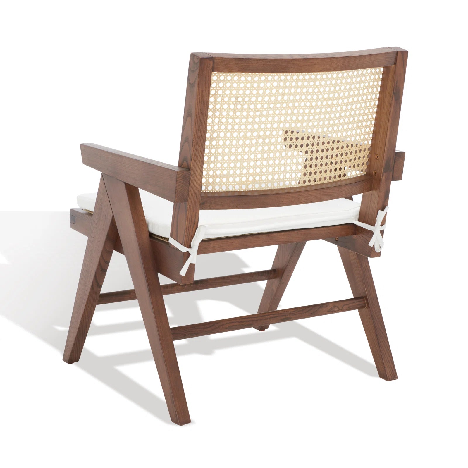 wide solid wood cane chair
