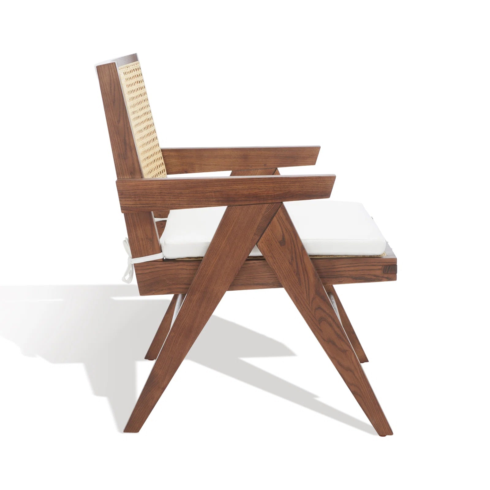 wide solid wood cane chair