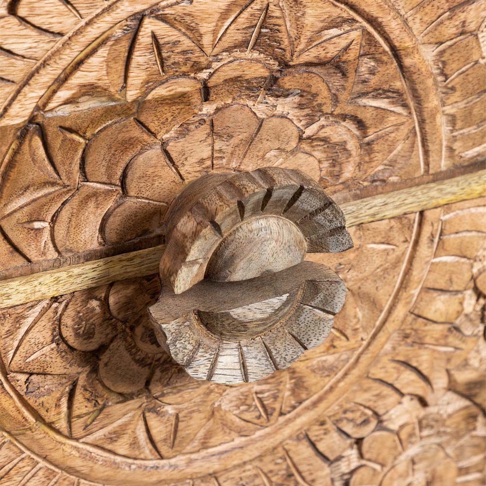 Handcarved Bedside Table with Drawers - Chuk Chuk Villa