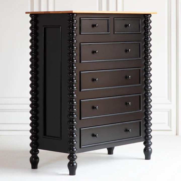 Mora Spindle Chest of Drawer-Tallboy