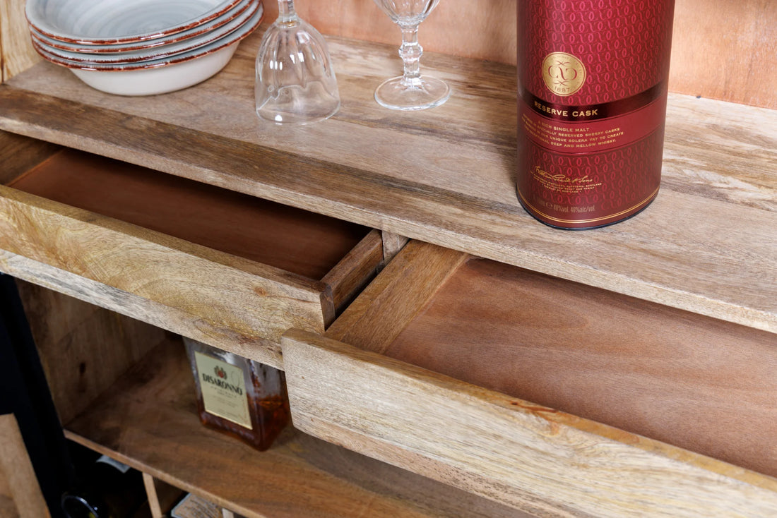 Mandala Solid Wood Bar Cabinet
